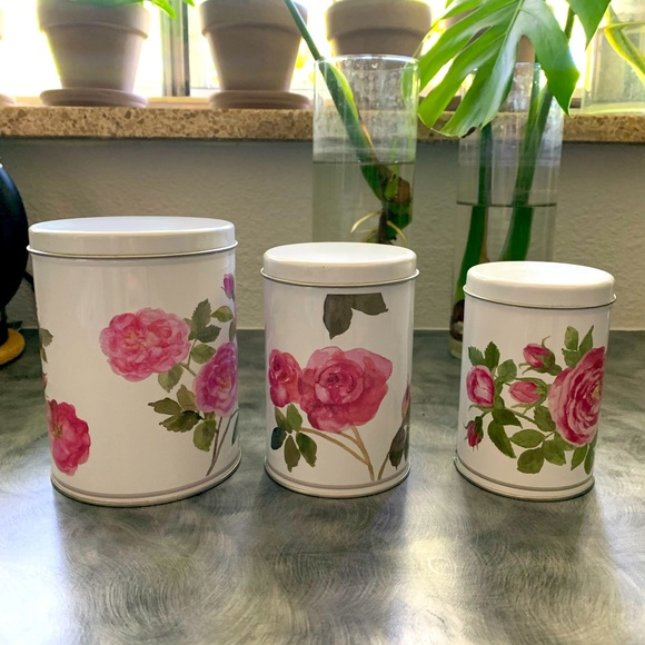 IKEA Other - Set of Three Rose Canisters - Metal